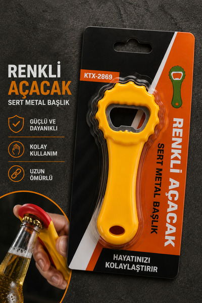 GÜZELYÜZ AVM Gazoz Açacağı Dayanıklı Sert Metal Başlıklı Ergonomik Tutuş Sağl...