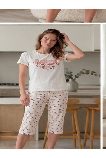 Lalin HOMEWEAR Women's Capri Pajama Set Love You