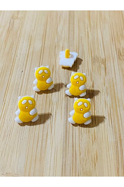 Lorin hobi Teddy Bear Baby Button with Bottom Attachment 12 mm 10 Pieces Yellow
