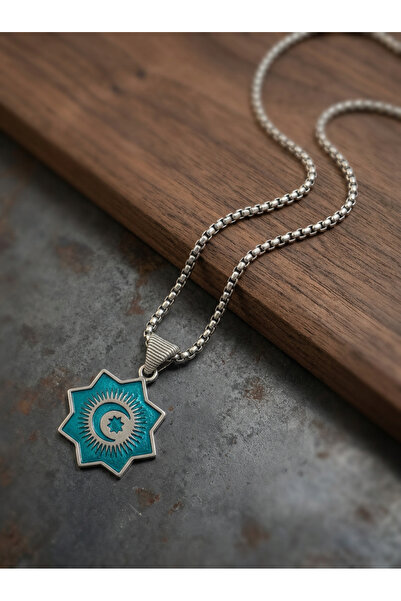 Velcari Moon Star Minimalist Style Stainless Steel Men's Necklace