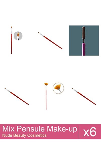 Makeup Set Mix 6 products Makeup Brushes: Cat's Tongue Gel Brush - No.2, Cat'...