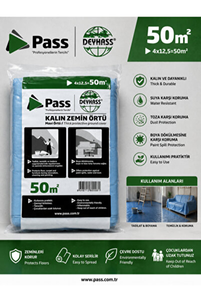 PASS Boya badana kalın zemin örtüsü 50m² alan kapatır