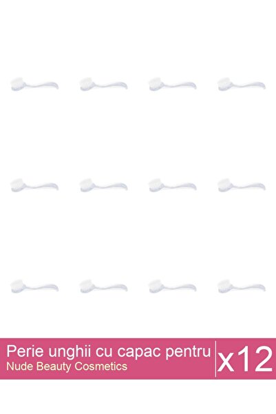Makeup Set 12x Perie unghii cu capac pentru deprafuit – transparent