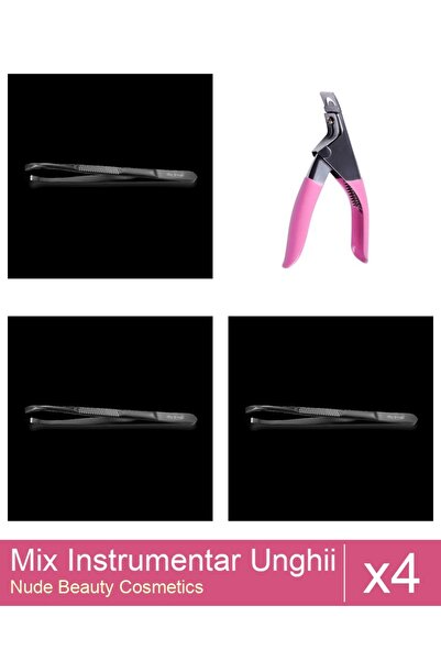 Makeup Set Mix 4 produse Forfecute: Penseta profesionala neagra subtire - One...