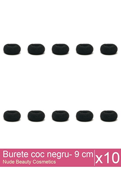 Makeup Set of 10x Black bun sponge - 9 cm diameter