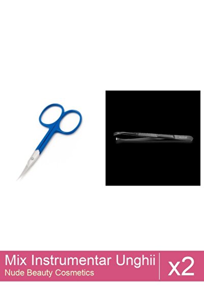 Makeup Set Mix 2 produse Forfecute: Penseta profesionala neagra subtire - One...