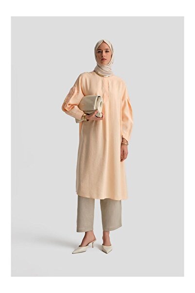LC Waikiki Nevavm Farkıyla Pleated Sleeve Tunic 24K4026 Peach