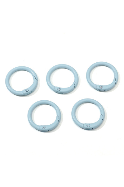 Choice13 5pcs Sky Blue 5Pcs Colorful Alloy O Ring Keychain Spring Clasp Keyri...