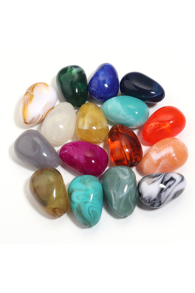 Choice12 Random Mixed 10pcs/lot Irregular Acrylic Beads 29x20mm Colorful Oval...