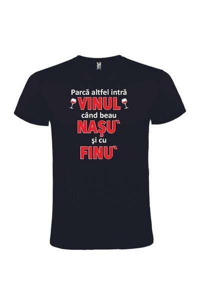 CRD PRINT Tricou unisex personalizat: Vinul se ia diferit cu nașul și fiul lui.