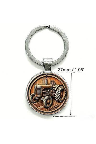 Choice Silver 1pc Retro Tractor Keychain Vintage Farm Charm Perfect Gift for ...
