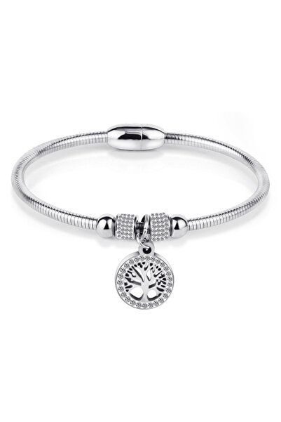 choice2 WHITE 50-52mm Silver VQYSKO Hollow Tree Flower Bracelets For Women St...
