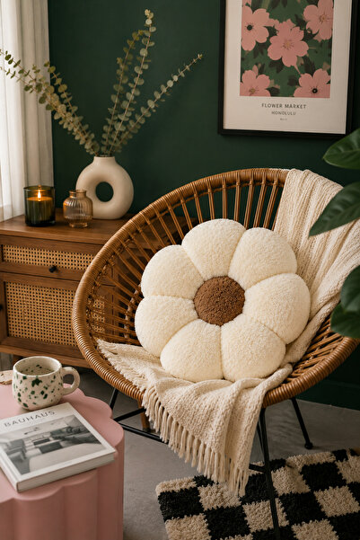 Pabtex Estetik ve Konforlu Dekoratif Çiçek Kırlent- Şık Görünümlü Flower Model