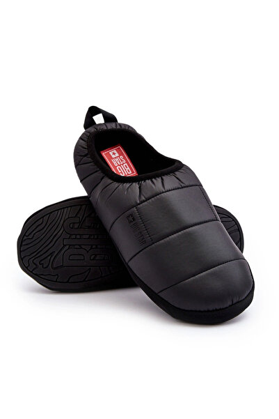 Big Star Shoes Men's Slip-on Insulated Slippers Black Big Star KK174363 43