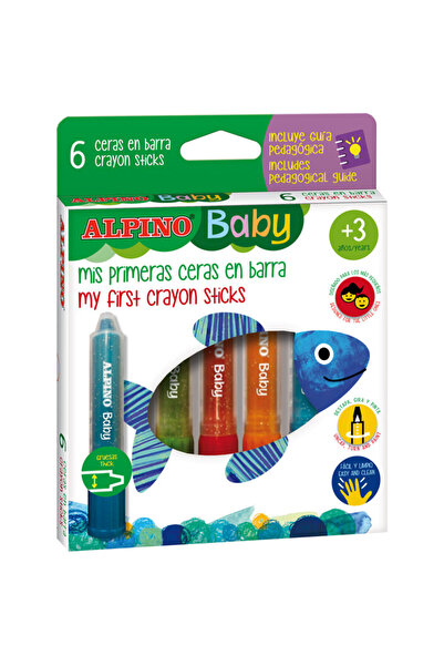 Other Wax crayons, in plastic holder, 6 colors/set, ALPINO Baby Sticks