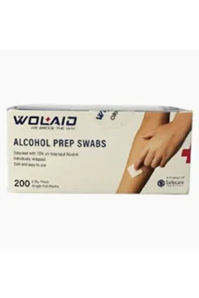 WOLAID Alcohol Prep Swabs 200 Pieces