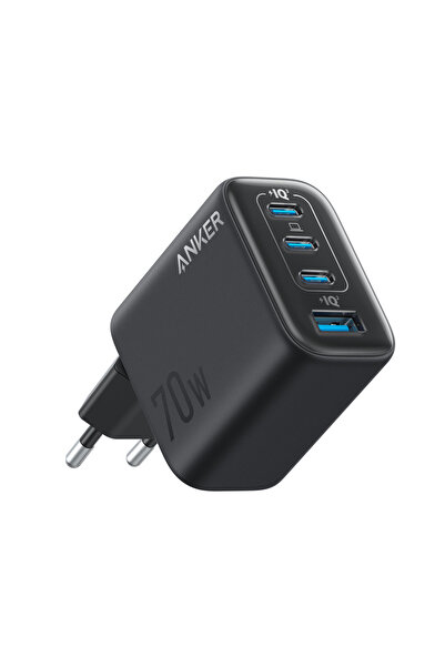 Anker Zolo A121CG11 70W Φορτιστής GaN, 1x USB-A, 3x USB-C, Μαύρο