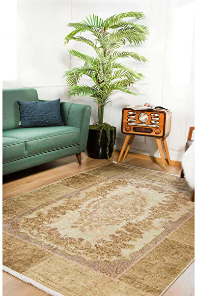halinet Halı.Net Beige Vintage Antique Washable Non-Slip Living Room Carpet H...