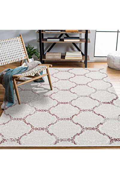 halinet Halı.Net Cream Modern Washable Non-Slip Living Room Carpet Cr-Argilla...