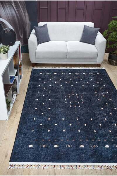halinet Halı.Net Anthracite Modern Washable Non-Slip Living Room Carpet Haln-...