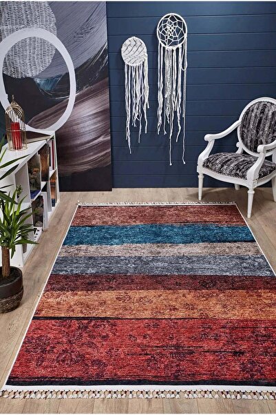 halinet Halı.Net Blue Modern Washable Non-Slip Living Room Carpet Haln-Hln5056