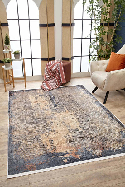 halinet Halı.Net Beige Vintage Antique Washable Non-Slip Living Room Carpet H...