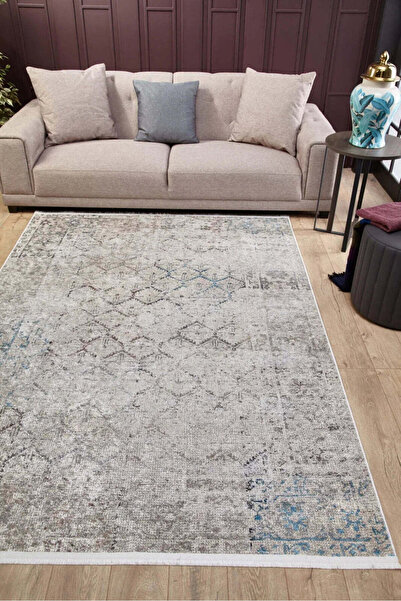 halinet Halı.Net Beige Vintage Antique Washable Non-Slip Living Room Carpet H...
