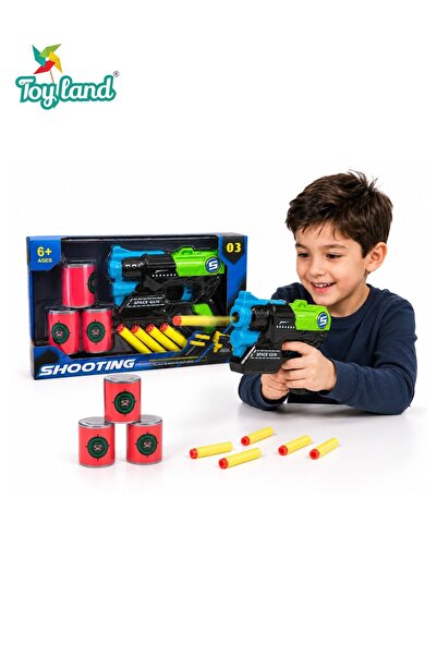 TOY LAND مجموعة ألعاب إطلاق النار الفضائية مع سهام رغوية وعلب أهداف للأطفال م...