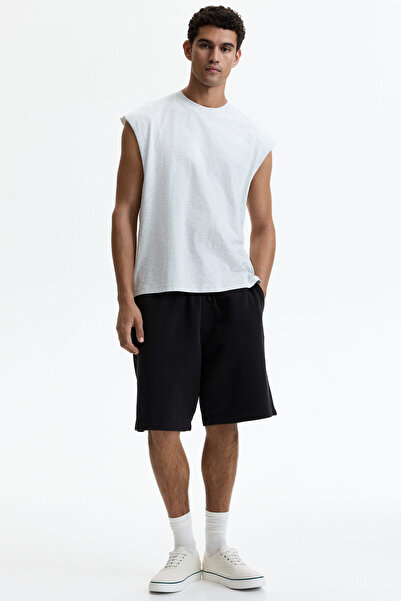 H&M Pamuklu Kolsuz Üst Relaxed Fit
