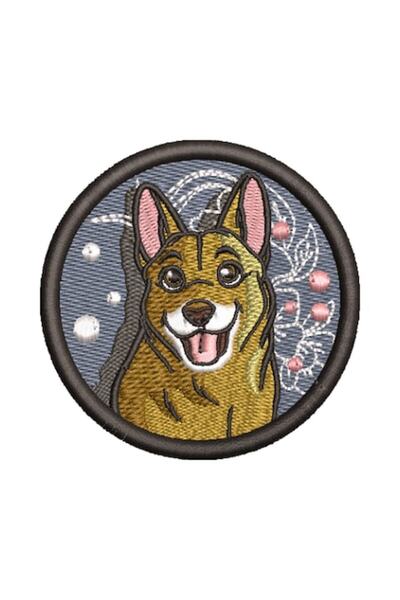 OEM Patch brodat Câine, 71 mm, aplicabil pe textile