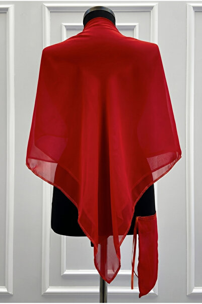 ZEYMERADE Square Red Chiffon Groom Shoulder Cover, Overlock Edge, Groomsmen B...