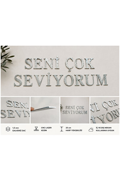 25X25 CM METAL HARF DEKOR