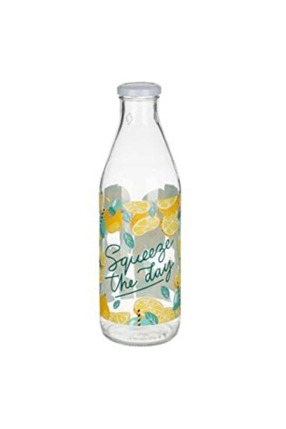 SHOPIENS Sticlă de apă din sticlă cu model de lămâie 1 l