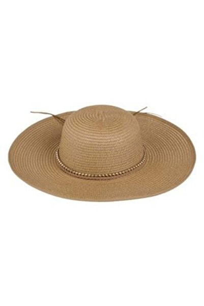 SHOPIENS Colored Hat with Artificial Leather Ribbon for Women