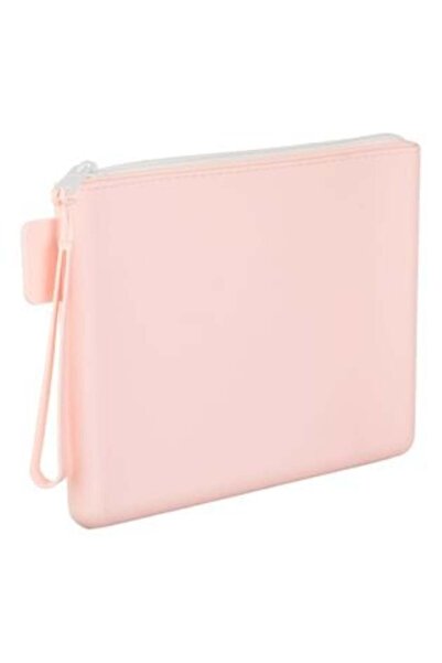 SHOPIENS Geantă cosmetică din silicon roz cu mâner 21 x 16 cm