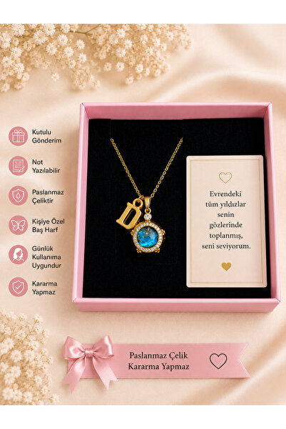 enyessaccessory Women's Steel Galaxy Gold Necklace Gift Steel Necklace