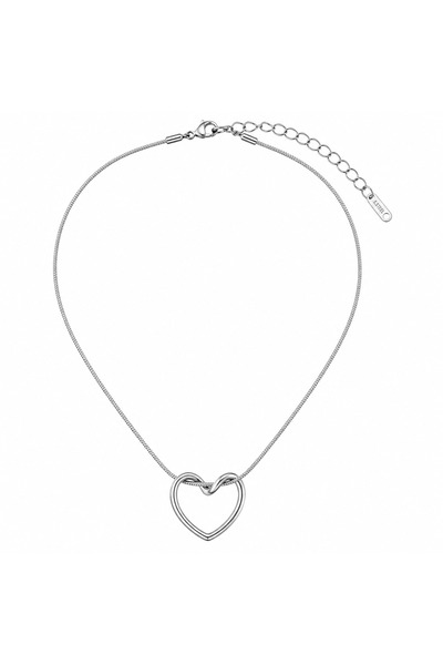 Selay Accessory Steel Does Not Tarnish Heart-Detail Minimal Necklace