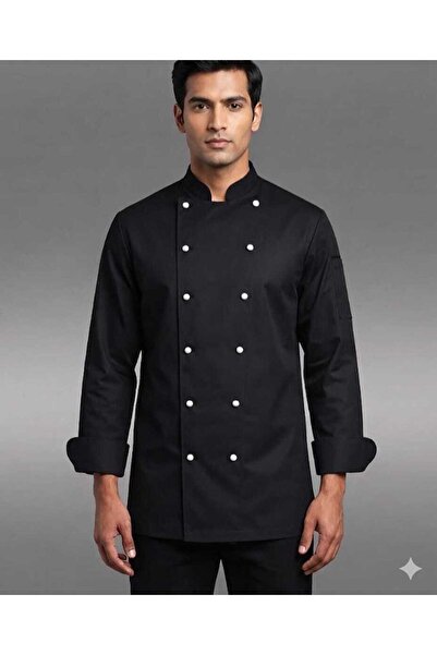 BİTEKS Bi Teks Chef Master Black Alpaca Chef Jacket _Pro Series Kitchen Uniform