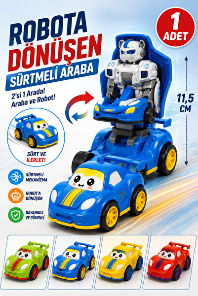 Tamsena Store Robota Dönüşen Sürtmeli Oyuncak Araba Mini Transformer Araba Ço...