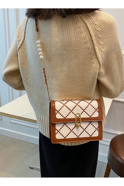 sharpdo Line Square Handbag Shoulder Crossbody Bag