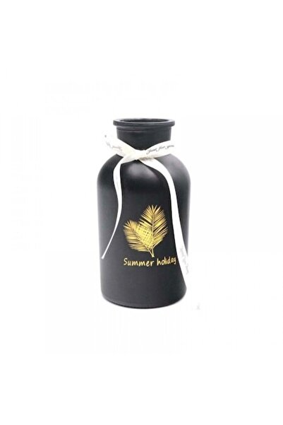 OEM Decorative Glass Vase Black Matte, Golden Model with Decorative Cord