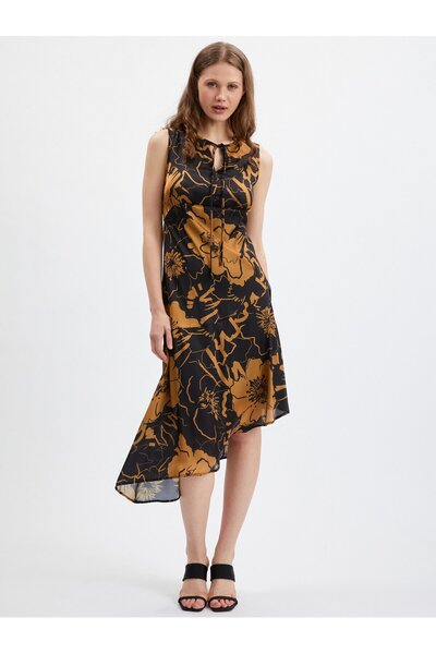 ORSAY Brown and black women's satin dress