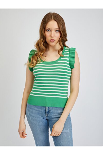 ORSAY Tricou de damă alb și verde în dungi