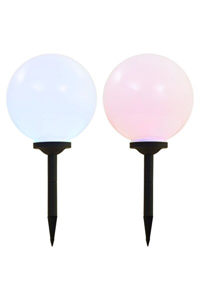 vidaxl Lampi solare de exterior cu LED, 2 buc, 30 cm, RGB, sferic