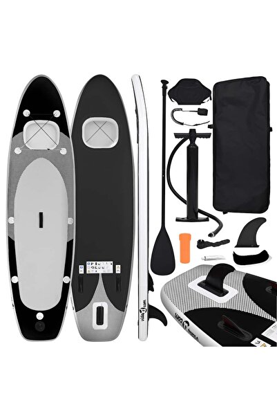 vidaxl Inflatable paddleboarding set, black, 330x76x10 cm