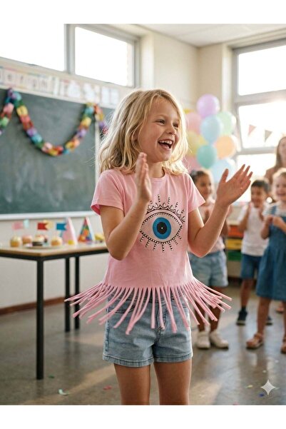 Hilal Akıncı Kids Devojčica, boemski stil, majica sa otisnutim očima i set od...