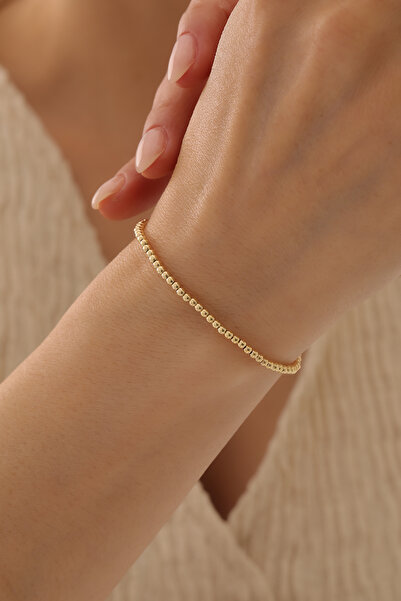 Kado Kuyumculuk 14 Ayar Altın Seven & Eleven Gold Bead Bileklik