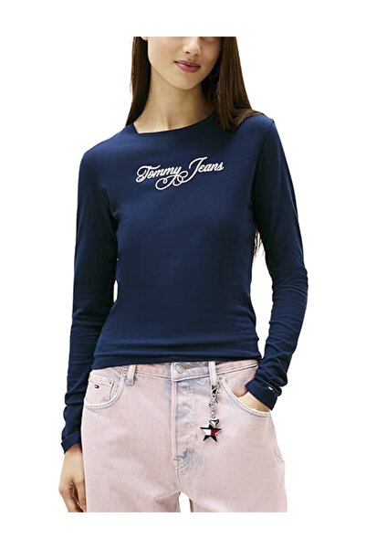 Tommy Hilfiger Γυναικείο Slim Μακρυμάνικο T-shirt Navy Μπλε Tommy Jeans DW0DW...