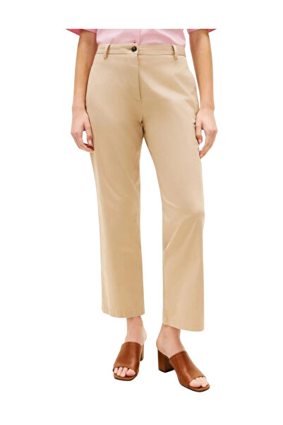 Tommy Hilfiger Γυναικείο Slim Straight Παντελόνι Μπεζ WW0WW49647-AEG