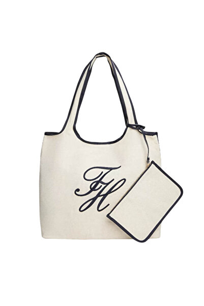 Tommy Hilfiger Γυναικεία TH Summer Tote Τσάντα Λευκή AW0AW18398-0K4